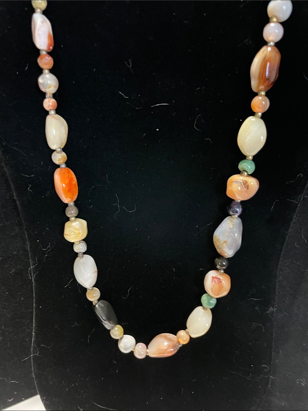 Multi-Colored Agate Beaded Necklace. M’s